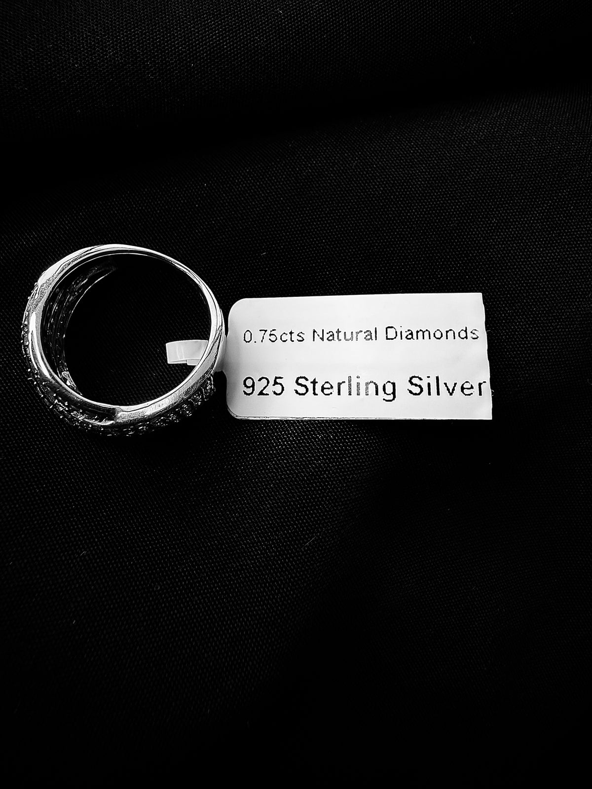 0.75 CTW Natural Diamond Crossover Ring 925 Sterling Silver Size 5