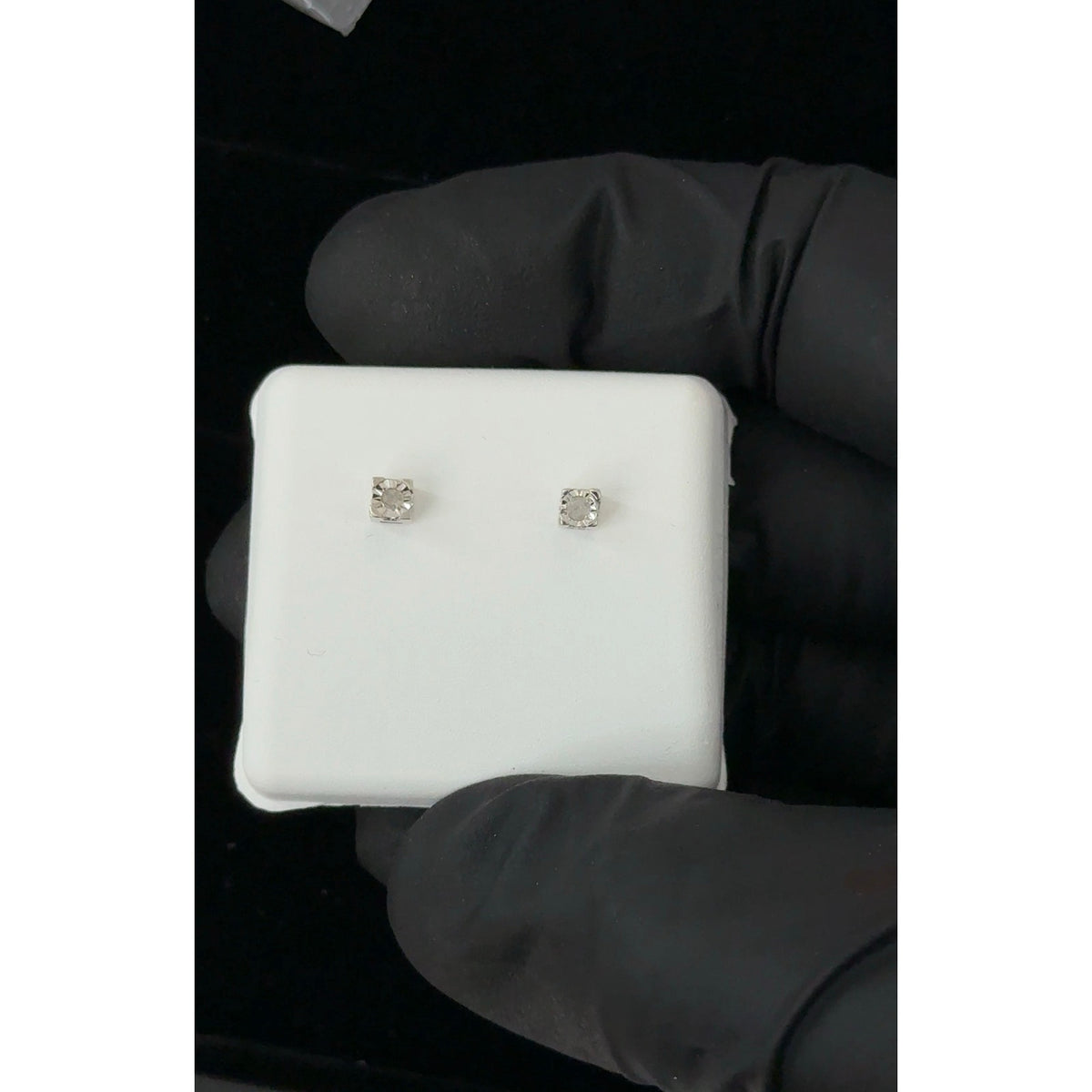 1/20 CTW Natural Diamond Square Stud Earrings