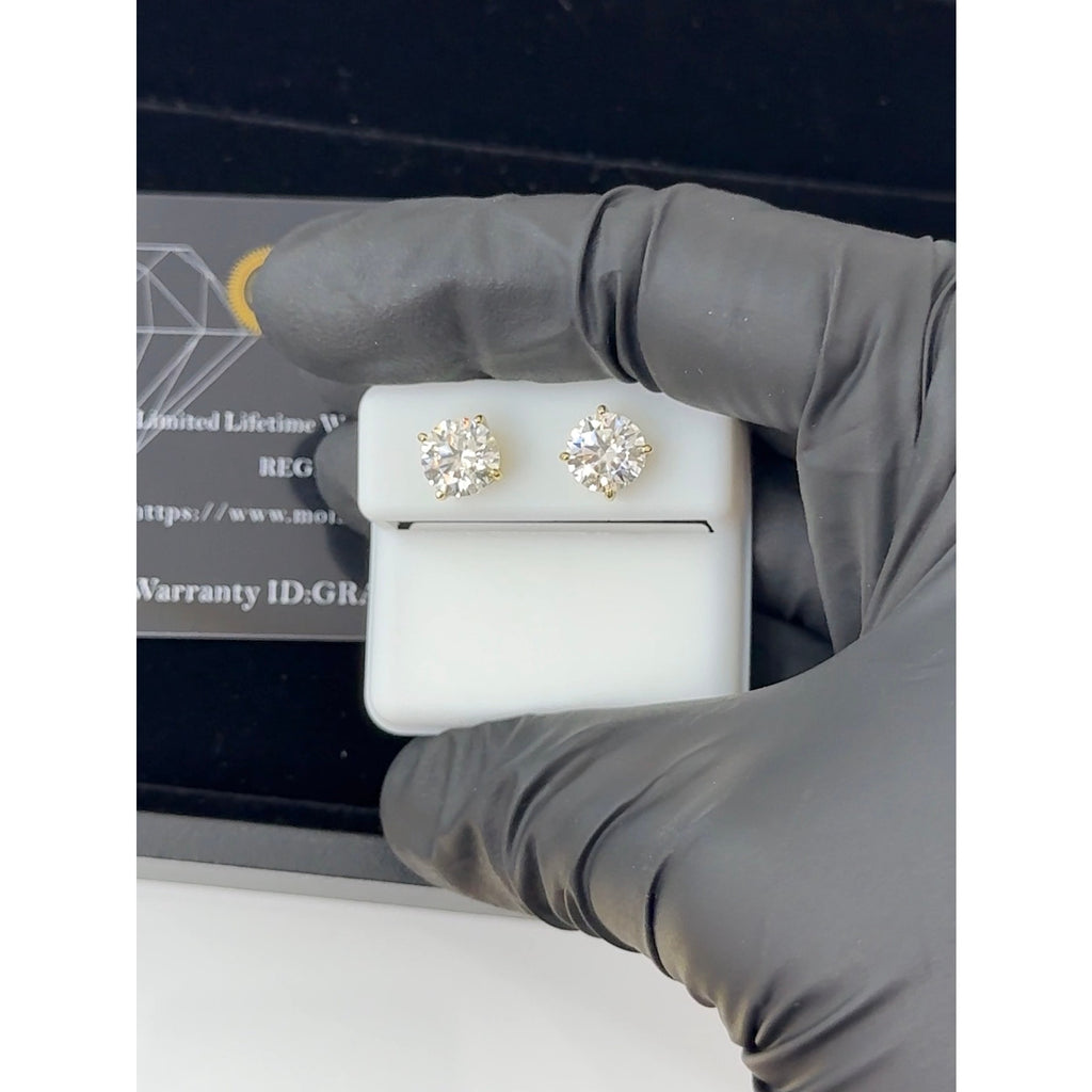 Sterling Silver 8mm Moissanite Stud Earrings 4.0 CTTW