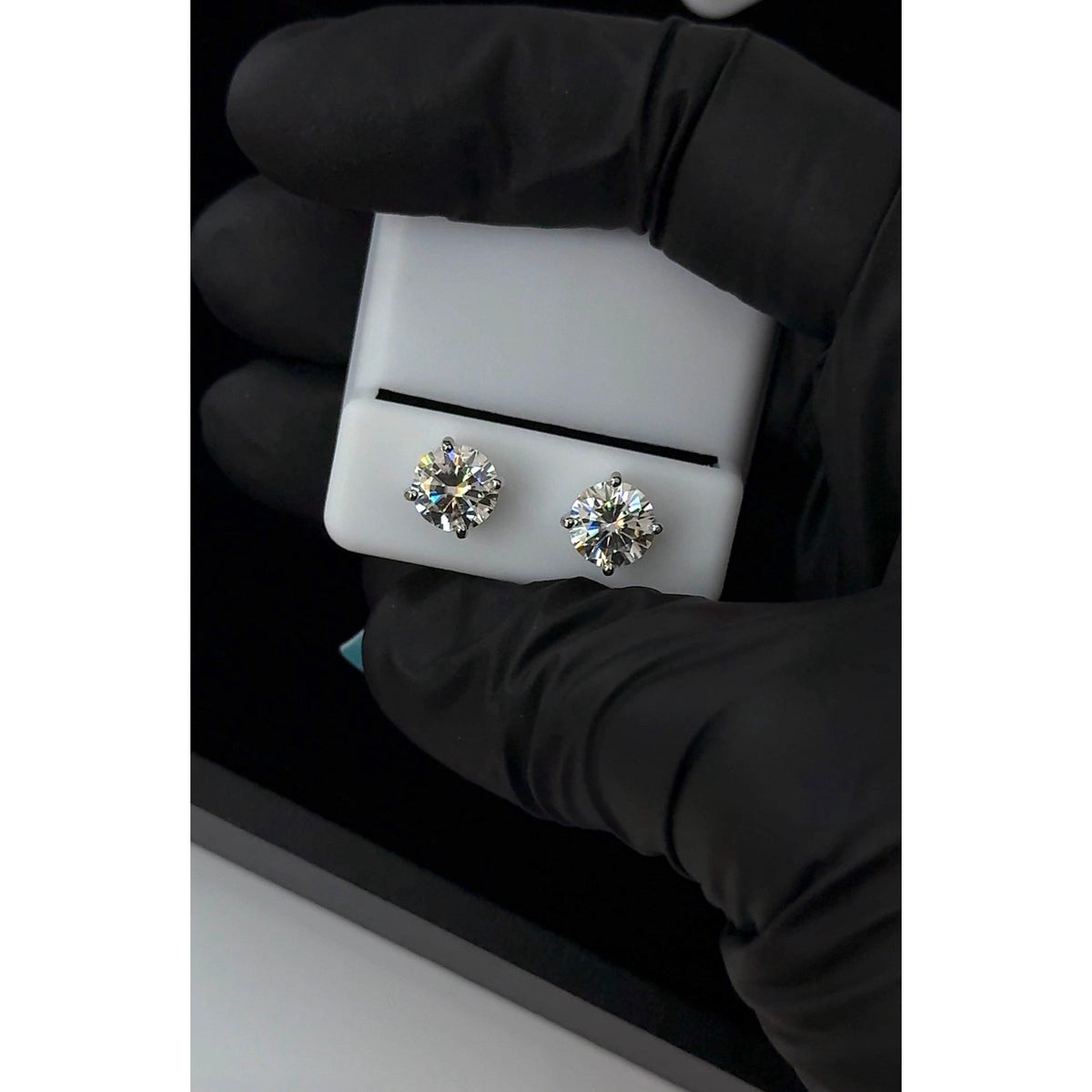 Sterling Silver Moissanite Stud Earrings 4.00 CTTW