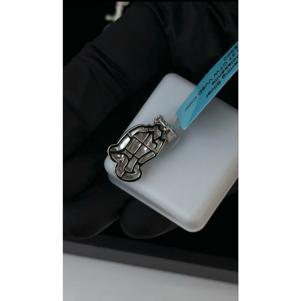 Sterling Silver Moissanite Praying Hands Pendant