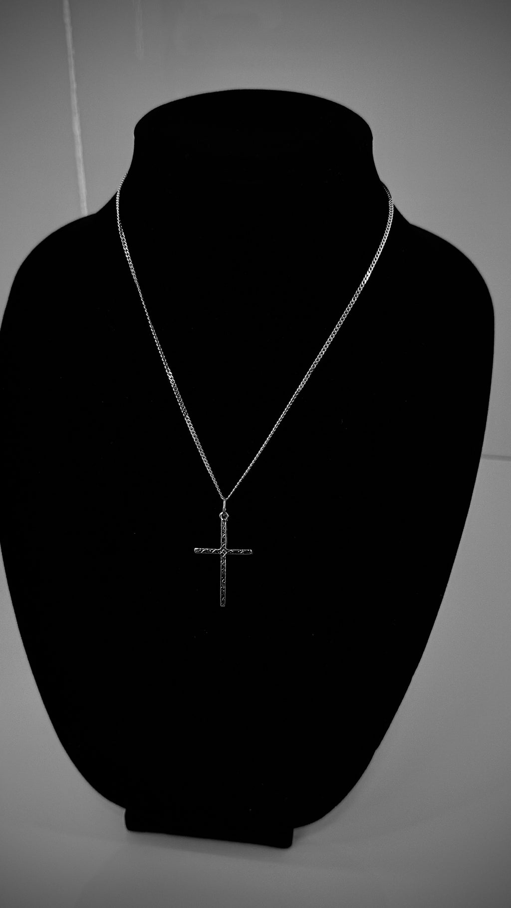 Cross Pendant 2mm Curb Chain Necklace