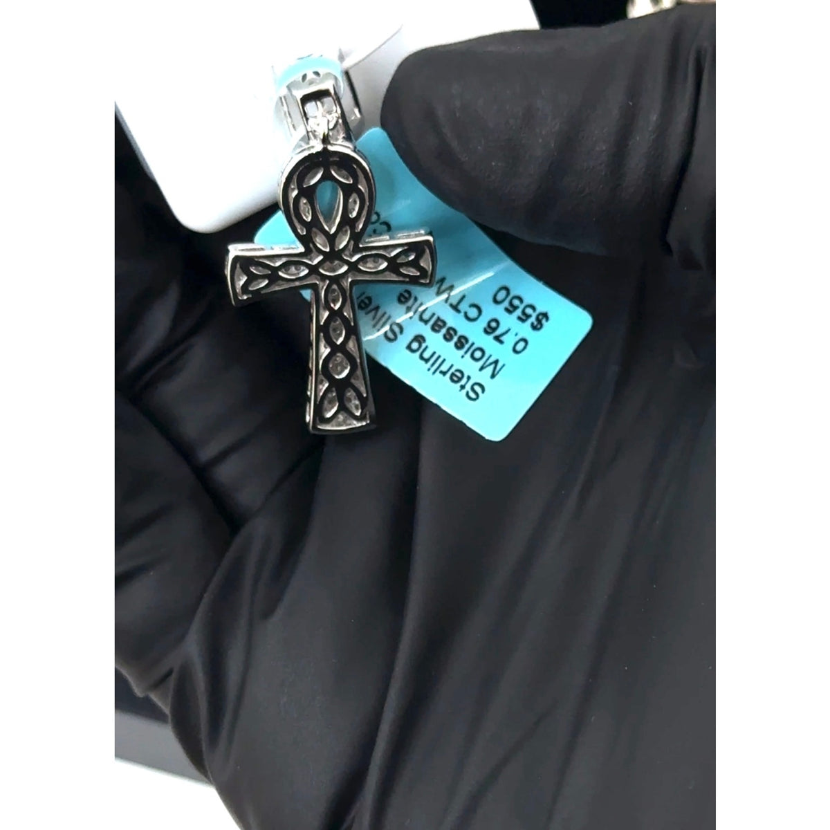 Cross Pendant Moissanite 1.37 CTW made with 925 sterling silver