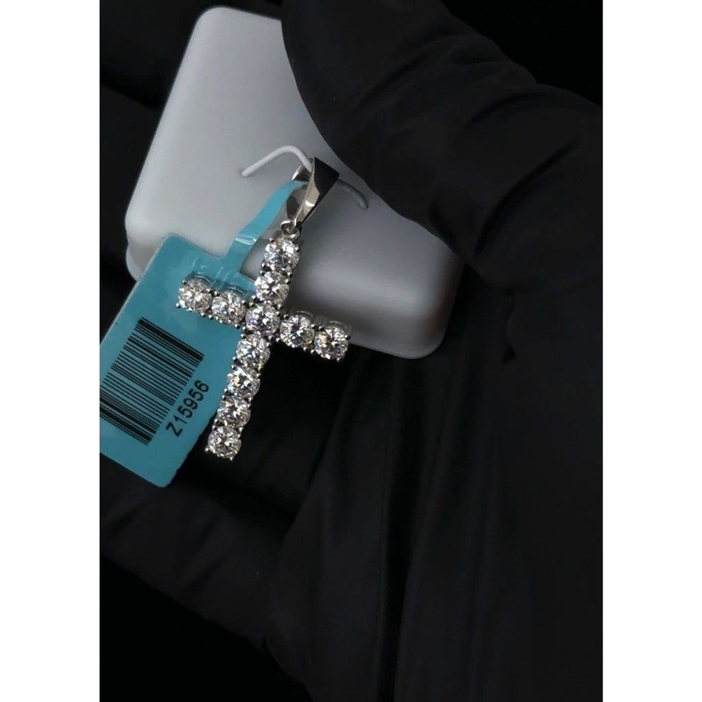 Sterling Silver Cross Pendant with 2.42 Moissanite