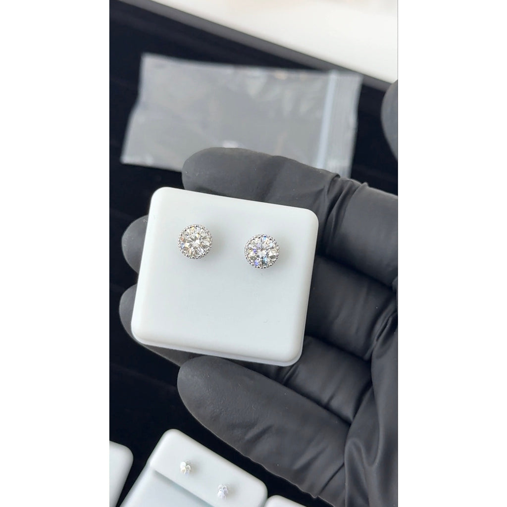 Sterling Silver Moissanite Stud Earrings