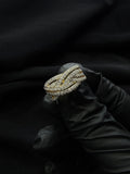 Natural Diamond Multi Row Crossover Ring 925 Sterling Silver Size 6