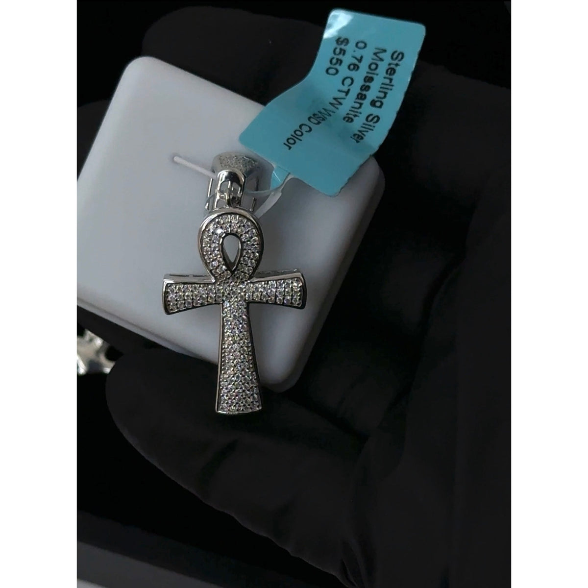 Cross Pendant Moissanite 1.37 CTW made with 925 sterling silver