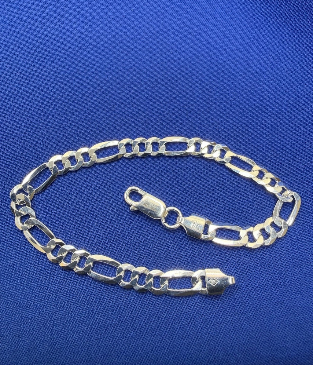 Flat Figaro Link Bracelet 3mm 7in