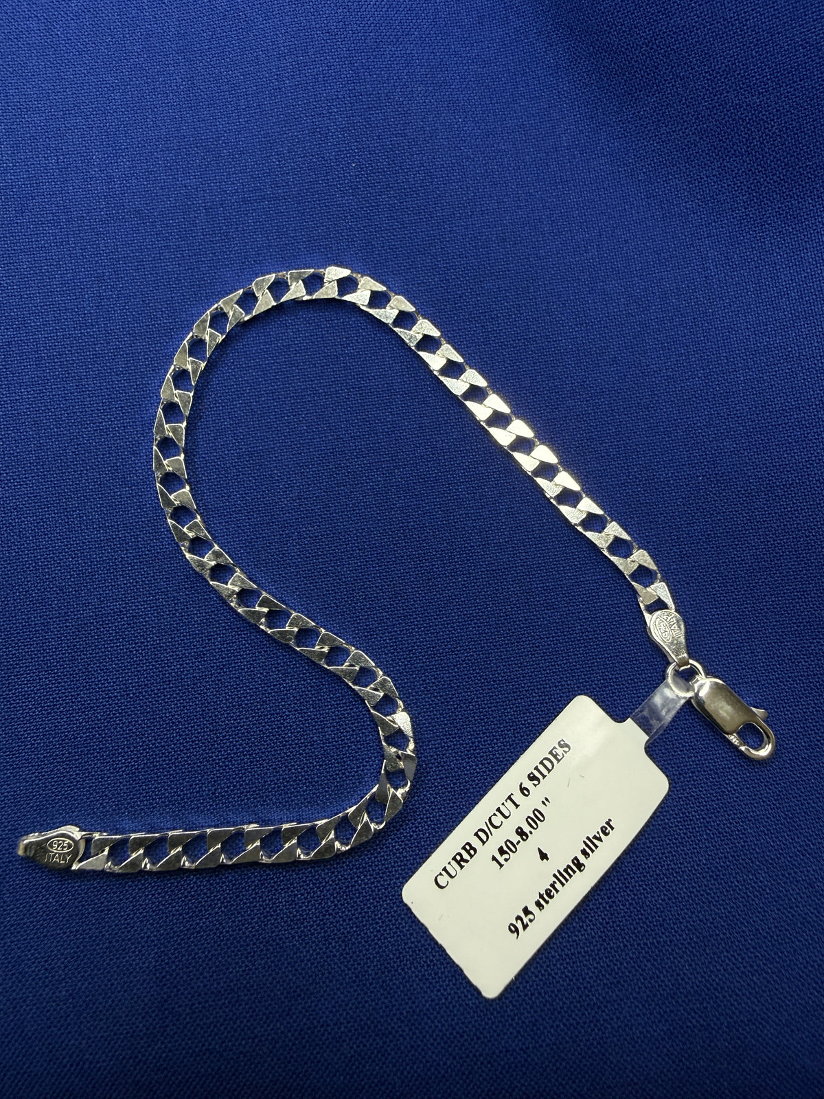 Diamond-Cut Curb Link Bracelet 3.1mm 8in