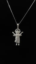 Moissanite Jesus Pendant 2mm Curb Chain Necklace