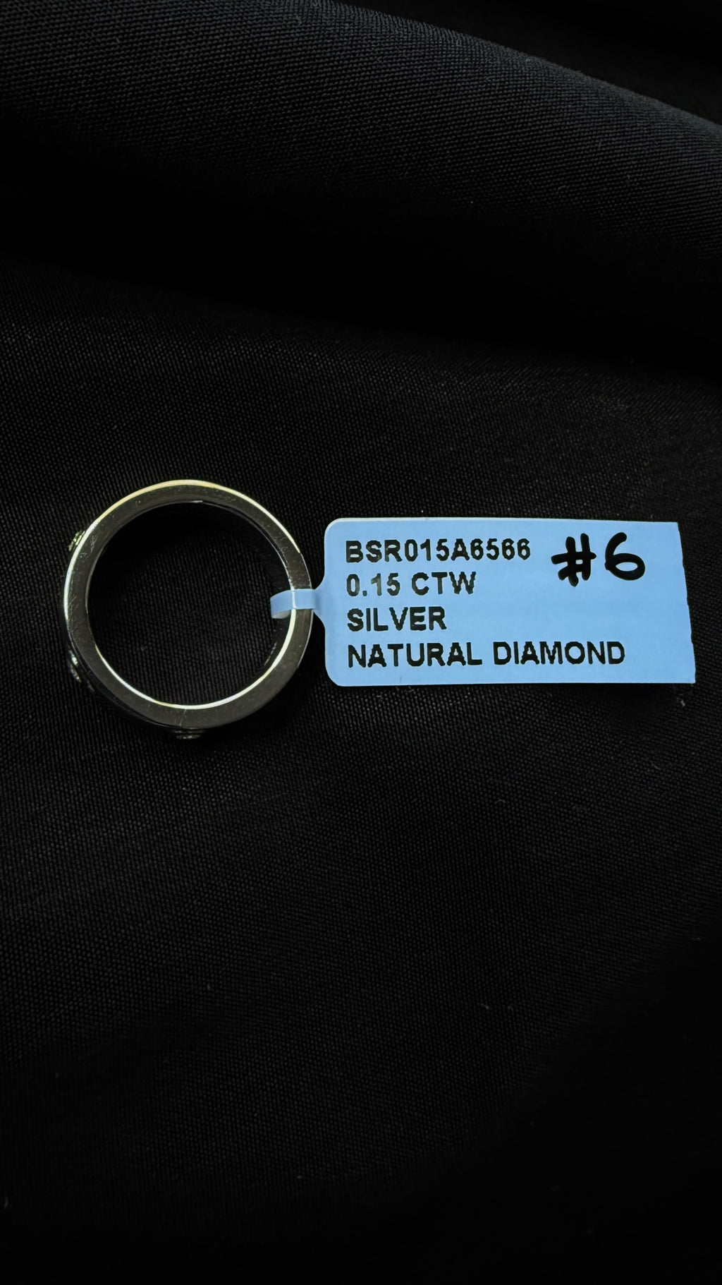 Natural Diamond Bezel Ring 925 Sterling Silver Size 6