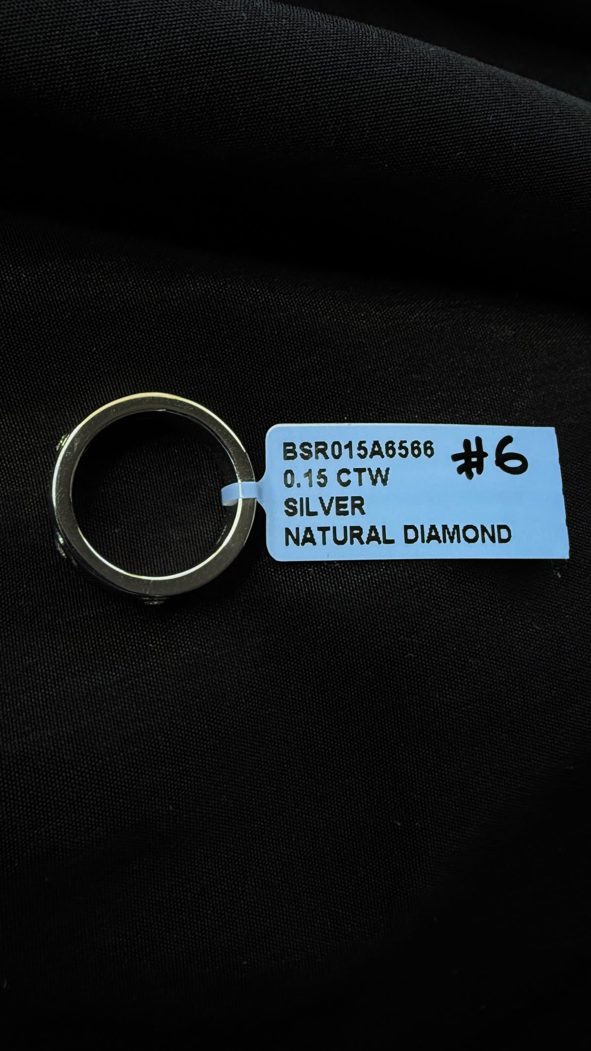 Natural Diamond Bezel Ring 925 Sterling Silver Size 6