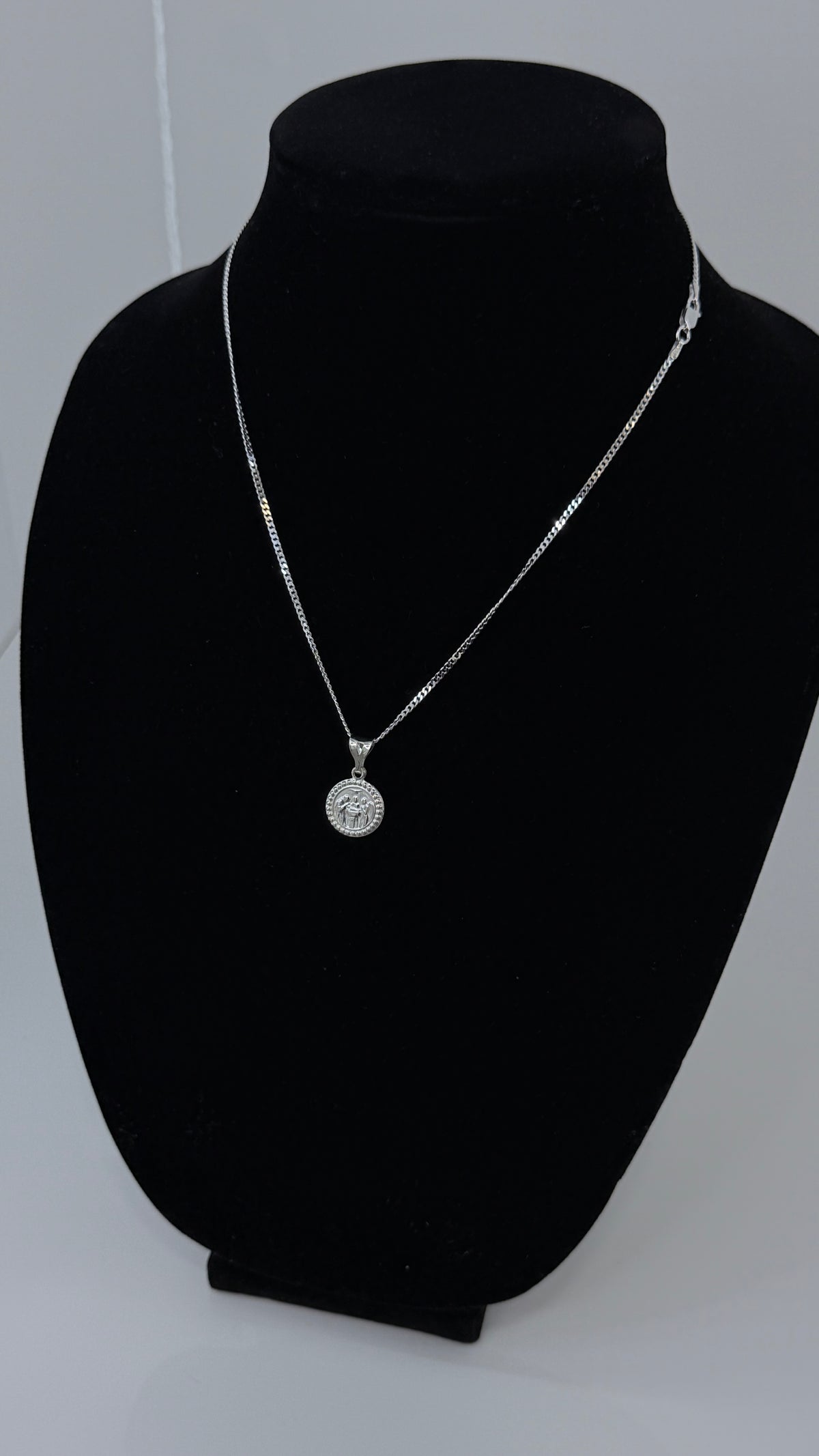 Religious Saint Medallion Curb Chain Necklace
