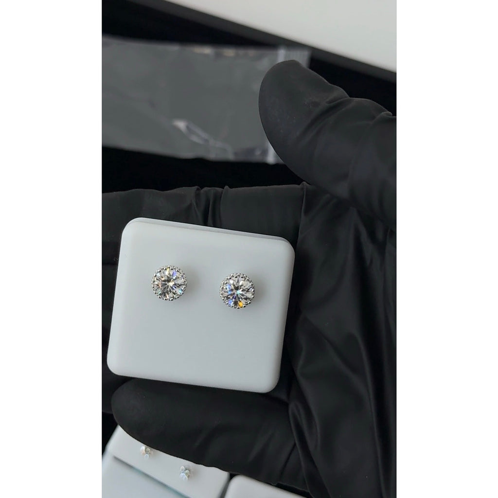 Sterling Silver Moissanite Stud Earrings