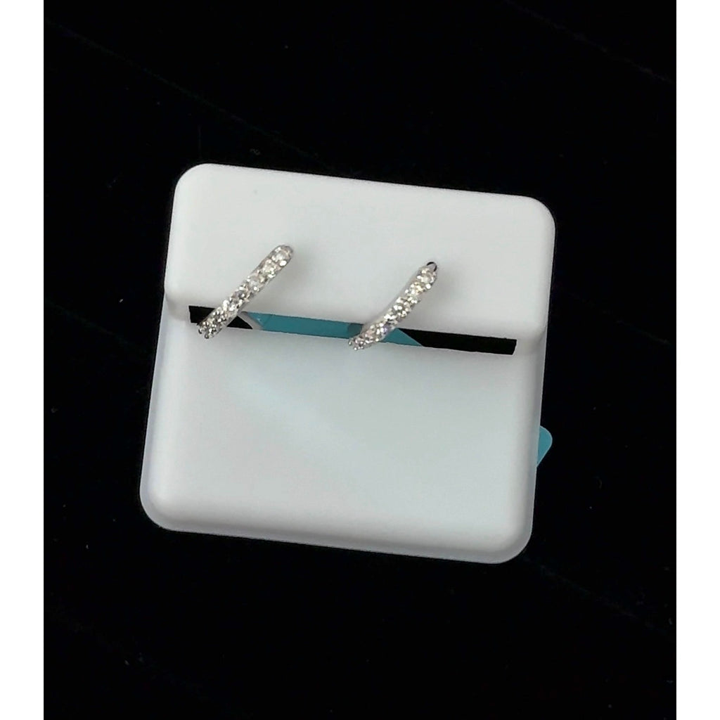 925 Sterling Silver Moissanite Hoop Earrings 0.36 CTW
