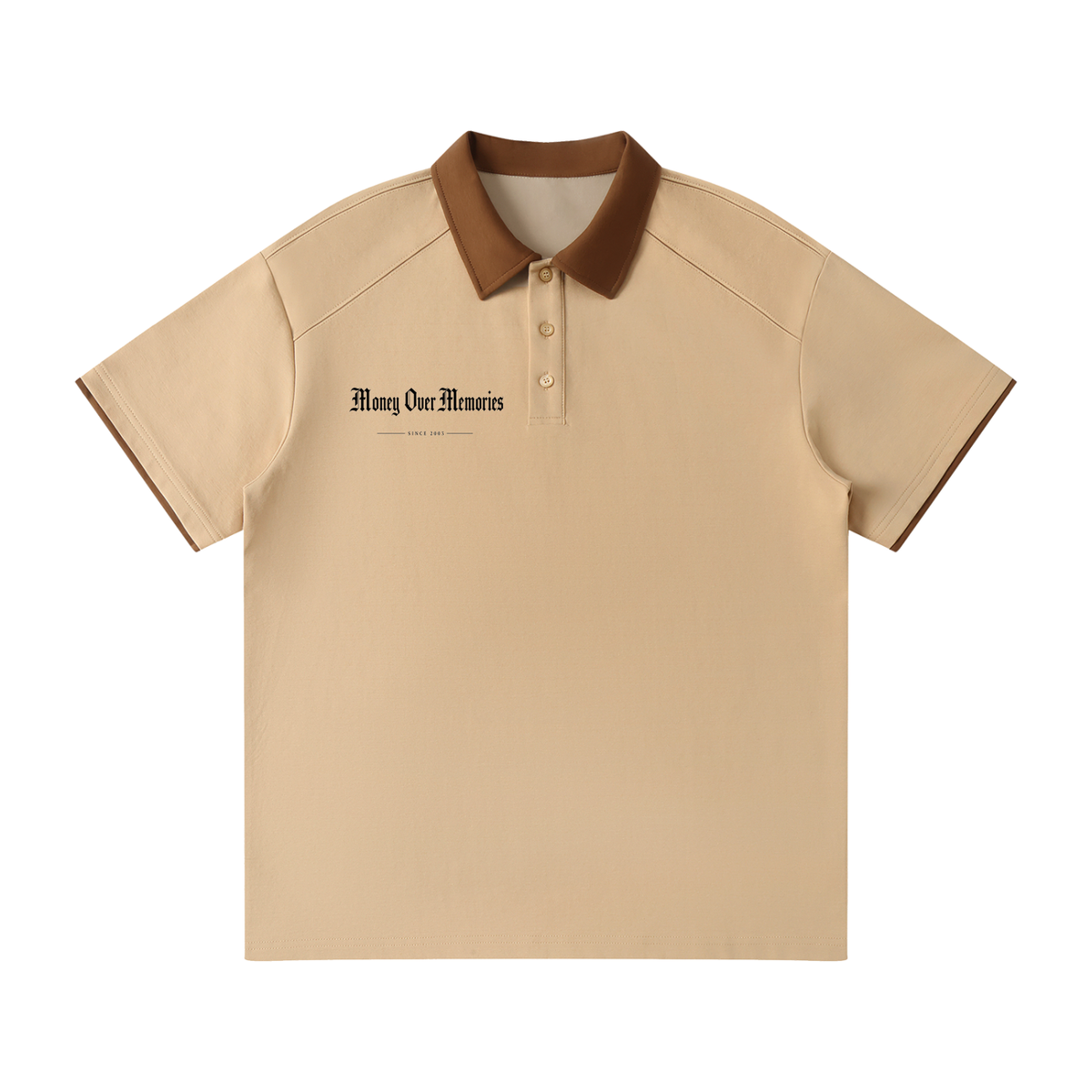 I Want 7 Figures --Contrast Collar Raglan Polo Shirt