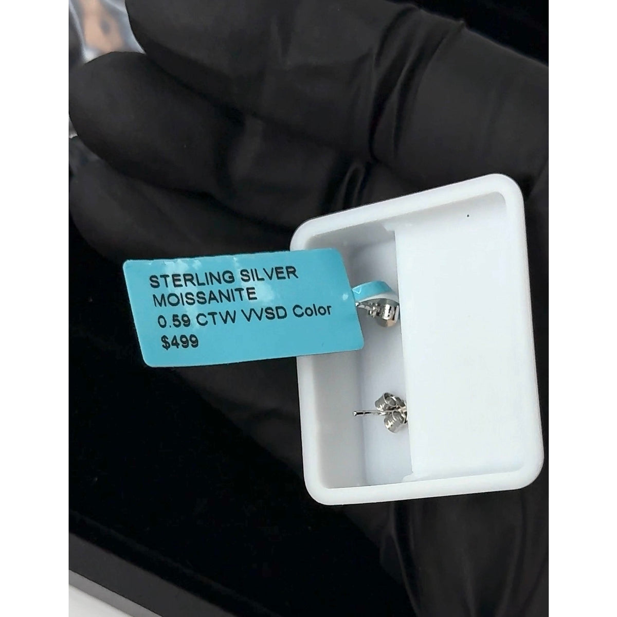 Sterling Silver Moissanite Stud Earrings 0.59 CTW